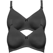 Susa Bügelloser BH "2er Pack BH ohne Bügel Topsy", Damen, Gr. 90, Cup B, schwarz (schwarz schwarz), Obermaterial: 82% Polyamid PA. 18% Elasthan EL., BHs Bügelloser BH