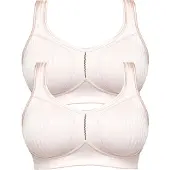 Susa Bügelloser BH "2er Pack Entlastungs BH Cremona", Damen, Gr. 90, Cup D, beige (nude nude), Obermaterial: 76% Polyamid PA. 24% Elasthan EL., BHs Bügelloser BH