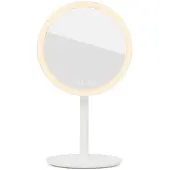Siko SAT Kosmetikspiegel rund 5-fache Vergrößerung LED 3 Lichtfarben USBC mit Ablageschale, weiß