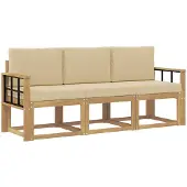 Syfax Outdoor-Sofagarnitur 3 stk. White and Beige 189.5 x 63 x 73 cm