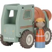 Little Dutch Holz Betonmischer Pastellfarben Skandinavisches Design mit Fahrerfigur