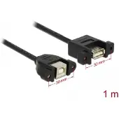 DeLOCK 1m USB 2.0-A/USB 2.0-B, 1 m, USB A, USB B, USB 2.0, Weiblich/Weiblich, Schwarz