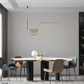 Zambelis LED-Hängelampe 23170, grau/schwarz, 101 cm, Glas/Metall, CCT