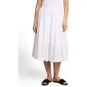 Tom Tailor Faltenrock , Damen, Gr. 36, weiß, Web, Obermaterial: 100% Baumwolle, unifarben, normal 3/4-Länge, Röcke Faltenrock, Sommerrock mit Reißverschluss