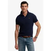 Superdry Poloshirt "CLASSIC PIQUE POLO", Herren, Gr. S, blau (rich navy), Piqué, Obermaterial: 100% Baumwolle, unifarben, relaxed fit normal, ohne Ausschnitt, Shirts Poloshirt, Baumwolle, relaxed fit