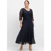 Sheego Abendkleid in tiefblau | Gr.: 52