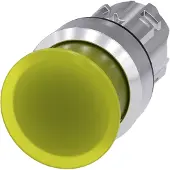 Siemens 3SU1051-1AD30-0AA0 Pilzdrucktaster, beleuchtet, 22mm, rund, Metall, hochglanz, gelb, 30mm 3SU10511AD300AA0