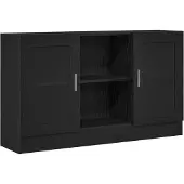 Syfax Sideboard Schwarz Eichen-Optik 120 x 30,5 x 70 cm Holzwerkstoff