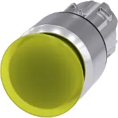 Siemens 3SU1051-1AA30-0AA0 Pilzdrucktaster, beleuchtet, 22mm, rund, Metall, hochglanz, gelb, 30mm 3SU10511AA300AA0