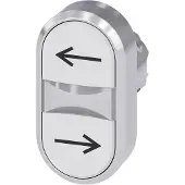 Siemens 3SU1050-3AB66-0AM0 Doppeldrucktaster, 22mm, rund, Metall, hochglanz, weiß: links, weiß: rechts 3SU10503AB660AM0