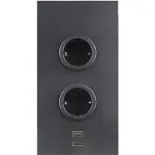 Caressi Energie-Ecksäule 2ST20/USB SCHWARZ mit 2x USB-C / Mehrfachsteckdose