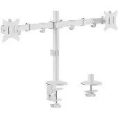 Equip 17"-32" Gelenk-Dual-Monitor-Tischhalterung, Weiß, Klemme/Durchführung, 18 kg, 43,2 cm (17"), 81,3 cm (32"), 100 x 100 mm, Weiß