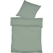Fleuresse Halbleinen Bettwäsche Provence 155x220 cm + 80x80 cm salbei