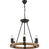 Globo Runde LED-Pendellampe Ulleu mit Hanfseil 6-flg.