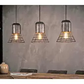 MSZ Design Zijlstra Pendelleuchte Hängeleuchte SHUTTLE mit 3 Schirmen Silber Antik Look Grau 120x30x150 cm