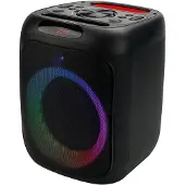 PEAQ Party Speaker Box in schwarz mit Bluetooth und Aux Kabel