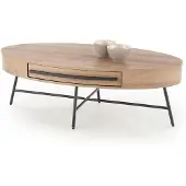 Feldmann-Wohnen Couchtisch Carolina Wohnzimmertisch 120x60x41cm Eiche Gold schwarz