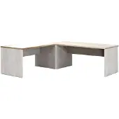 Forte Eckschreibtisch Winkelschreibtisch DURO Pinie weiß Eiche antik, 153x70x73 cm