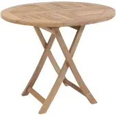 Linder Exclusiv GmbH Linder Exclusiv Gartentisch Klapptisch Paris in premium Teak rund D 90 Natur 90x3x74 cm
