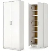 Pressiode Mehrzweckschrank Kleiderschrank weiß Kommode Stauraumkommode Hochschrank 180cm