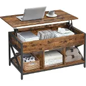 Vasagle Couchtisch, höhenverstellbarer Wohnzimmertisch, 50 x 100 x (46,5-62) cm