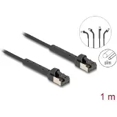 DeLOCK RJ45 Slim Netzwerkkabel Cat.6A UFTP winkelbar schwarz 1m