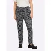 Sheego Joggpants in schwarz-ecru-gemustert | Gr.: 56