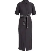 Roxy Island Escape Solid Kurzarm Langes Kleid