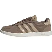 Adidas Sneaker SPORTSWEAR "BREAKNET SLEEK", Damen, Gr. 40, braun (khaki six, gold rw, sanftes weiß), Leder, Synthetik, Schuhe Sneaker, inspiriert vom Design des handball spezial, Topseller