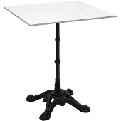 Miliboo - Quadratischer Bistrotisch aus Mineralstein und schwarzem Metall L60 cm CONTY