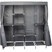 Saska Garden Textile Garderobe 168x45x172CM Dunkelgrau 45238