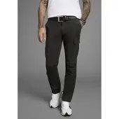 Bruno Banani Cargohose , Herren, Gr. 33, Länge 32, schwarz, Web, Obermaterial: 98% Baumwolle, 2% Elasthan, unifarben, straight fit lang, Hosen Cargohose, moderne Passform, eng anliegende Cargotaschen