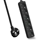 Helos 262807, 3 m, Drinnen, 1,5 mm², Schwarz, 6 AC-Ausgänge, 230 V