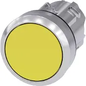 Siemens 3SU1050-0AA30-0AA0 Drucktaster, 22mm, rund, Metall, hochglanz, gelb, Druckknopf 3SU10500AA300AA0