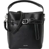 Calvin Klein Handtasche Buckle Mini Bucket Crossbody LV04F3550G Schwarz