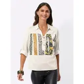 Witt Weiden Bluse in champagner-khaki-bedruckt | Gr.: 48