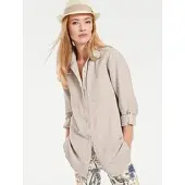HEINE 1100000002199 , Damen, Gr. 38, beige (sand), 55% Baumwolle, 45% Leinen, unifarben, Blusen 1100000002199