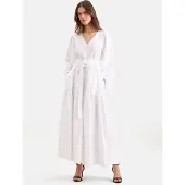 Seidensticker Sommerkleid , Damen, Gr. XS (34), Normalgrößen, weiß, 100% Leinen, unifarben, regular fit, V-Ausschnitt, Kleider Sommerkleid, 1/1 V-Neck Uni