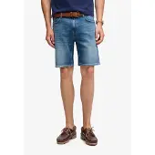 Superdry für Herren. M7110394A Gerade Shorts mit blauem Vintage Logo (28), Lässig, Baumwolle, Denim