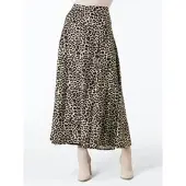Création L Bahnenrock PREMIUM, Damen, Gr. 25, beige (elfenbein, schwarz, bedruckt), 100% Modal, bedruckt, gemustert, mehrfarbig, lang, Röcke Bahnenrock