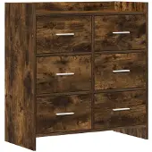 Syfax Sideboard Geräucherte Eiche 75 x 33 x 80 cm Holzwerkstoff