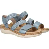Remonte Keilsandalette , Damen, Gr. 37, blau (hellblau), Bast, Lederimitat, unifarben, Schuhe Keilsandalette, Riemchensandale, Bequemschuh, Sommerschuh mit Soft-Fußbett