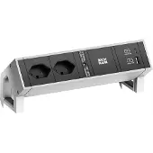 Bachmann DESK2 2xCH 1xUSB A/C 22W, 0,2m GST18 INOX Schweiz