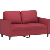 vidaXL 2-tlg. Sofagarnitur mit Kissen Weinrot Kunstleder