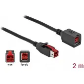 DeLOCK PoweredUSB Verlängerungskabel 24 V 2 m, 2 m, Schwarz