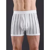 Witt Schlüpfer "Hose kurz Hose kurz 2 Stück", Herren, Gr. 10, 2 Stk., Feinripp, schwarz-weiß (weiß, gestreift), Feinripp, , Unterhosen Schlüpfer