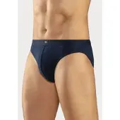 H.I.S. Slip H.I.S, Herren, Gr. XXL, 3 Stk., blau (marine), Jersey, Obermaterial: 95% Baumwolle, 5% Elasthan, unifarben, körpernah, Unterhosen Slip, mit H.I.S Logo vorn