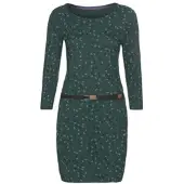 Kangaroos Jerseykleid aufgesetzte Taschen mit Allover-Print
