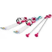 PLASTKON Kinderski Set für erste Fahrversuche 70cm rot Kunststoff mit Stöcken