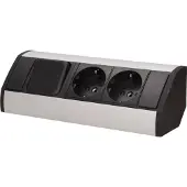 ORNO Möbelsteckdose 2x250V, Schalter OR-GM-9002/B-G(GS) Schuko